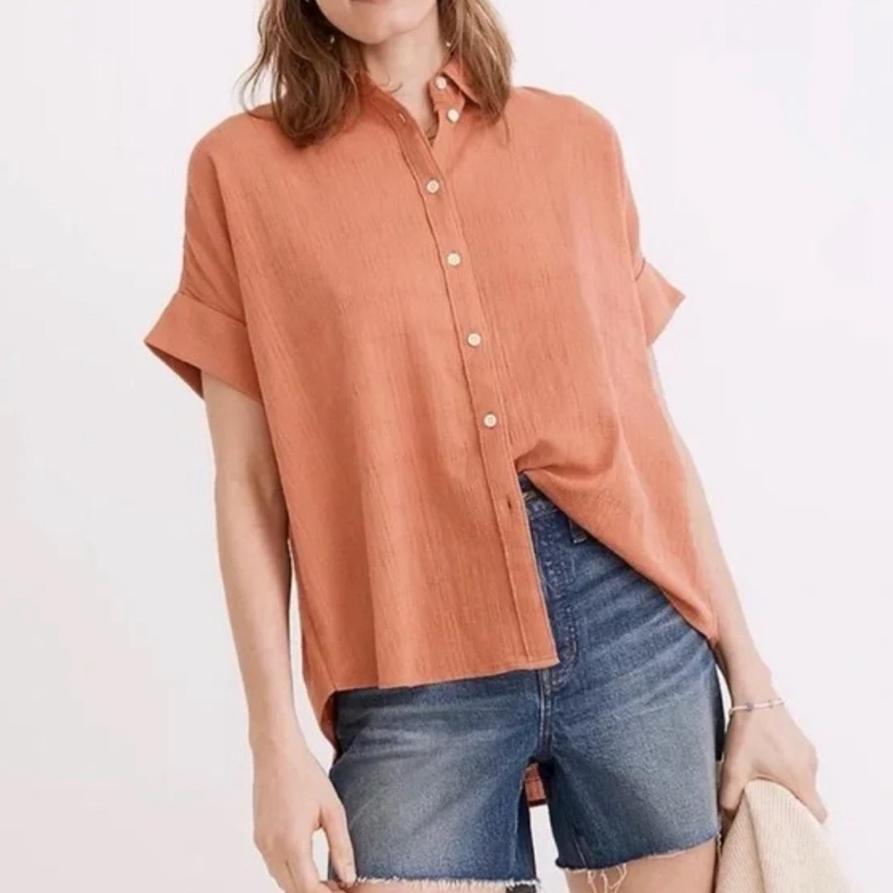 Madewell Collared Button Down Terracotta - image 2